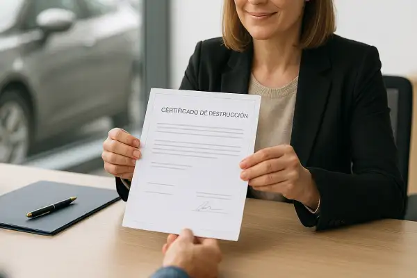 Emisión del certificado de destrucción