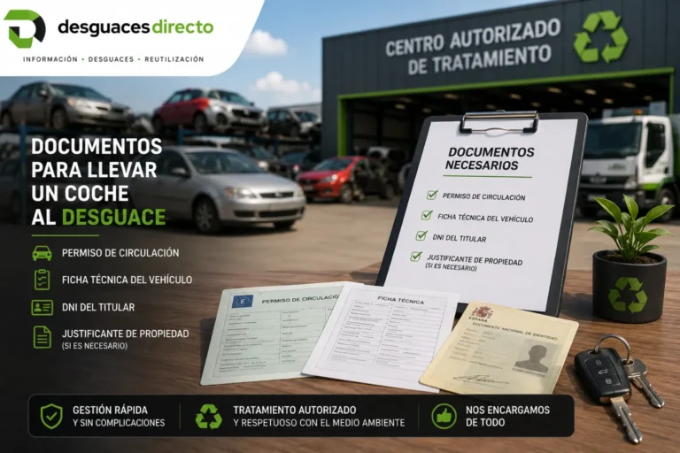 Documentos para llevar vehiculo a desguace