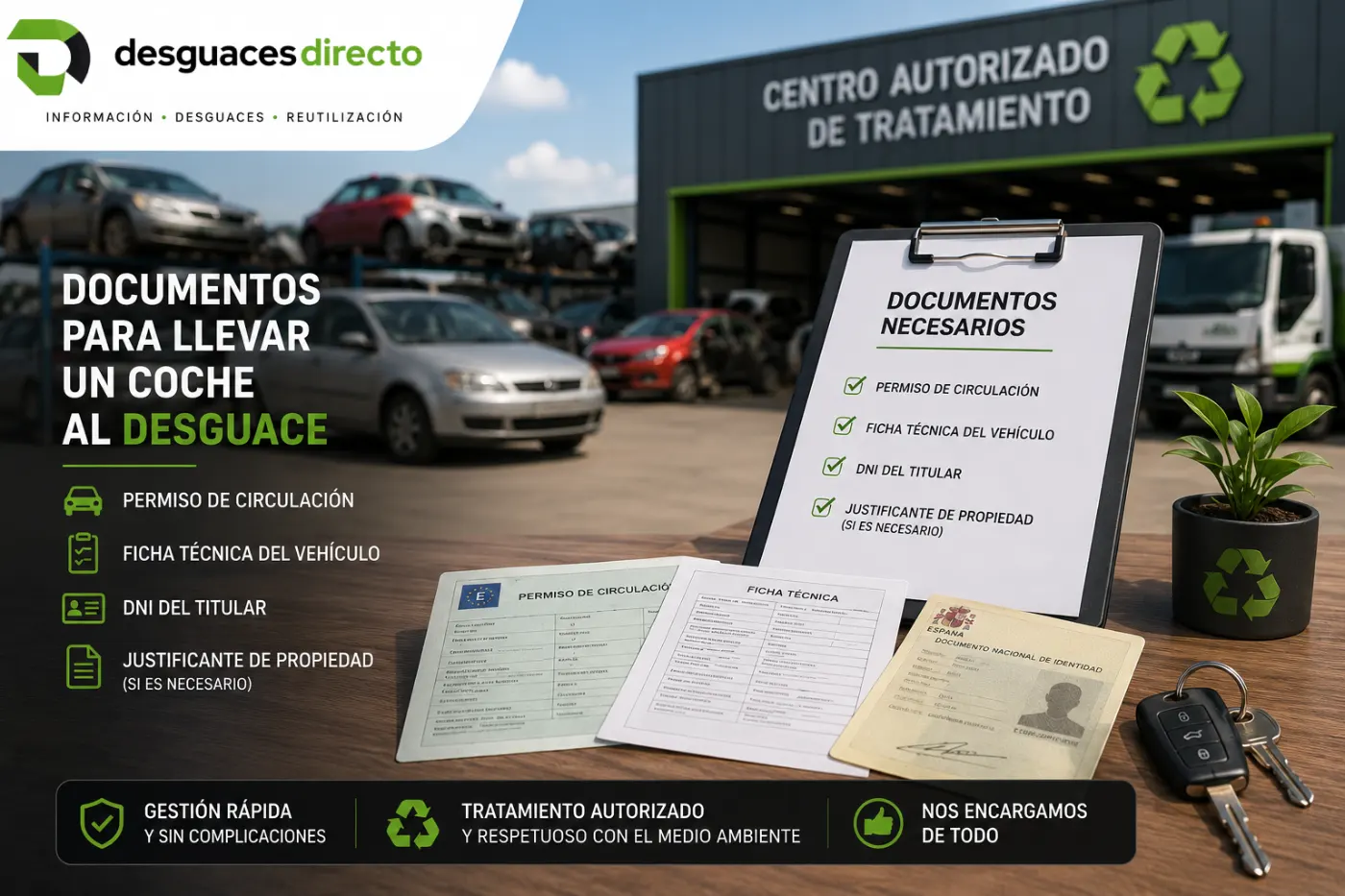 Documentos necesarios para llevar un vehículo al desguace (checklist completo)